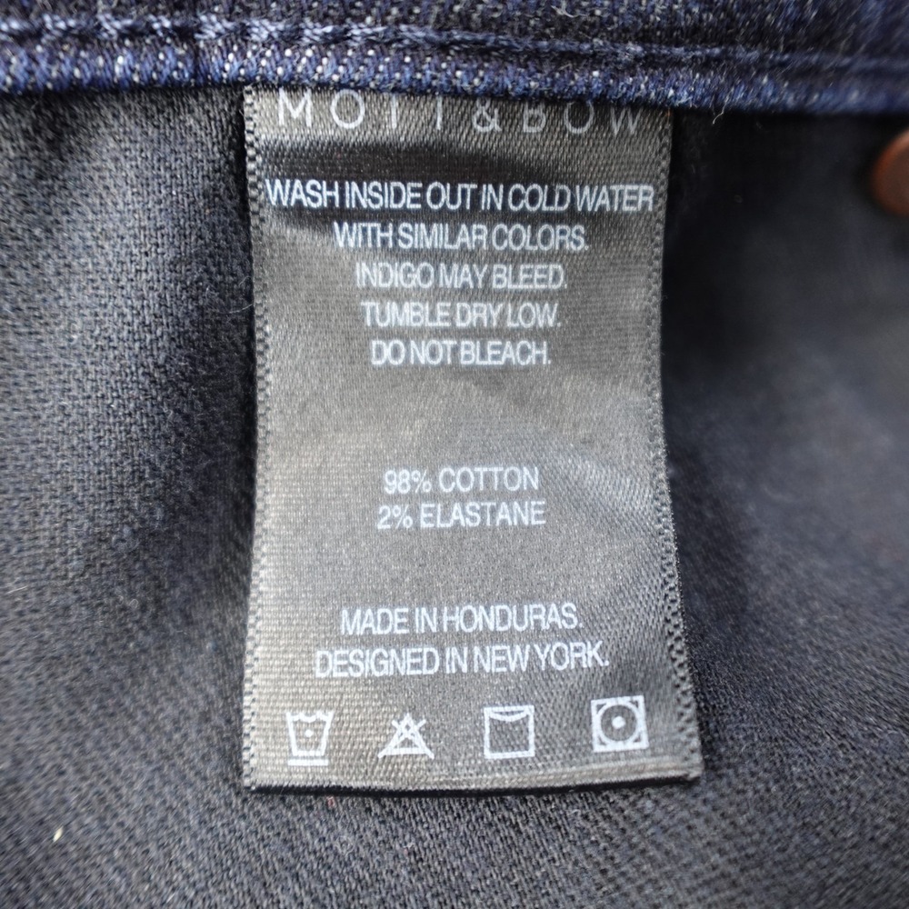 Mott and Bow Straight Crosby Jeans Mens 36 Blue Denim Stretch Dark Wash Pants - Picture 11 of 16